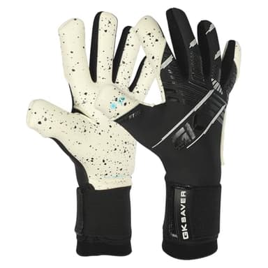 GK Saver Goalkeeper Gloves | Magnet Series | Anti-Slip Grip Palms | High-Performance Goalie Gloves for Intense Soccer Action (Magnet Black, 4)