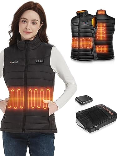 Gokozy Women's Heated Vest - Heating Jacket for Women with Battery Pack Lightweight women heated body warmer Electric Outerwear Vest for Ladies heated gilet(M)