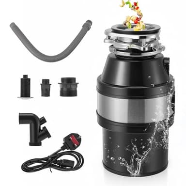 1.4L Food Waste Disposer with Air Switch, 560W Food Waste Disposal Unit For Sink, Noise Protection & Overload Protection, Stainless Steel Under Sink Garbage Disposal for Kitchen