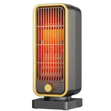 DDHTSAL Portable Mini Electric Heater - 900W Energy Efficient Quiet Space Heater, 3 Modes, Tip-Over/Overheat Protection, 45dB Quiet Operation, PTC Ceramic Heater Fan for for Bedroom, Office & Home