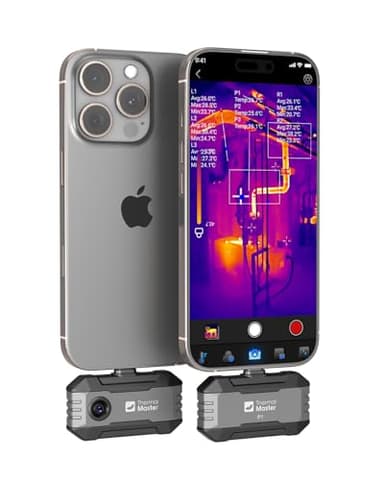 Thermal Camera P1 for iPhone 15/16 und Android Infared Camera Super IR Resolution 320x240 Thermal Imaging Camera Temp Range -20℃-600℃, 15x Zoom Suitable for Phone/Tablet/PC