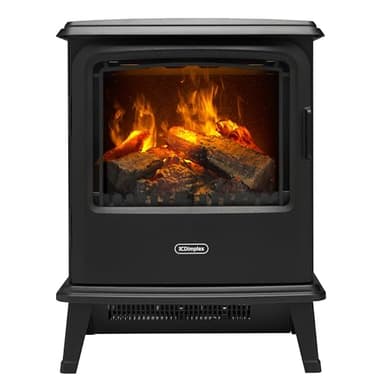 Dimplex Bayport Optimyst Water Vapour Electric Stove Fire, Real Flame Effect, Black Fireplace, Log Fuel Bed, 1000W/2000W Fan Heater, Energy Efficient Flame Only, Adjustable Thermostat, Remote Control