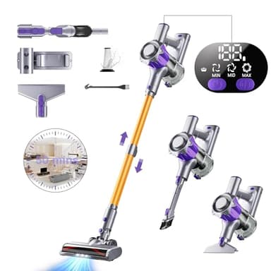 Cordless Vacuum Cleaner, 450W 40Kpa Powerful Stick Vacuum Cleaner, Up to 50Mins Rechargeable Battery, Vacuum Cleaners for Home Anti-Tangled Lightweight Handheld for Hardwood Floor, Carpets, Pet Hair