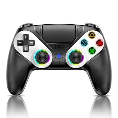 Dinosoo RGB Wireless Controller for PS5, Back paddles, 6-Axis Motion/Marco/Turbo/Dual Vibration Function 3.5mm Audio Jack for P5 Pro/Slim/PC