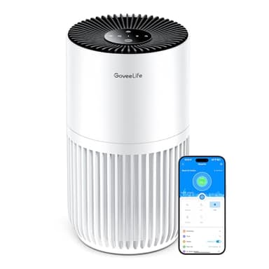 GoveeLife Mini Air Purifier for Bedroom, HEPA Smart Filter Air Purifier with App Alexa Control for Pet Hair, Odors, Pollen, Smoke, Portable Air Cleaner with 3 Speeds, 2 Modes, Timer, Aroma for Home