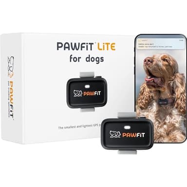 Pawfit Lite for Dogs 4g GPS Tracker | Real Time Tracking | Activity Monitoring |Location History | Unlimited Range | Safety Collar Included | Onyx black