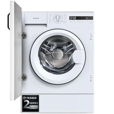 Teknix BITKW814 Integrated 8kg Washing Machine - Built-in with 1400 Spin Speed - Quick Wash - 15 Washing Programs - LED Display, H82.5 x W59.5 x D53.5 (cm)
