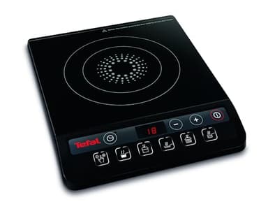 Tefal Everyday Portable Electric Induction Hob, 2 hours timer, 6 functions, 9 power level, 2100W, Kitchen, Student, Cooking, Caravan, Party, Black, IH201840