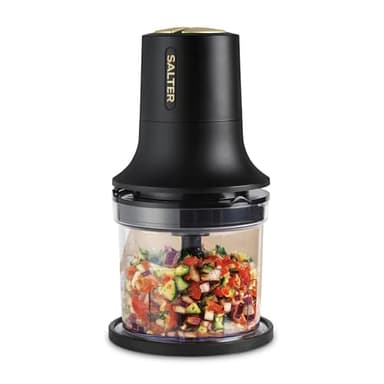 Salter Alchemy Food Chopper – Compact Food Processor, Quick & Easy Preparation, 2 Speeds, 500ml Capacity, Dual Stainless-Steel Blade, Built-In Cord Storage, Includes Storage Lid, Anti-Slip Base, 250W