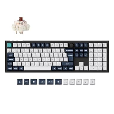 Keychron Q6 Max Full Size Bluetooth Wireless /2.4 GHz/Wired Custom Mechanical Keyboard, Full Metal Programmable Knob RGB Hot-Swappable Gateron Jupiter Brown Switch for Mac Win Linux - UK Layout