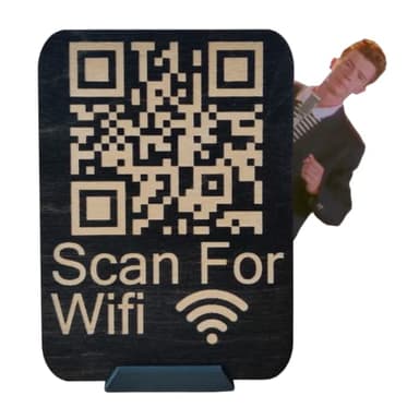 BaselineDesign Rick Roll QR Code Wifi Sign Prank