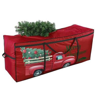 SHareconn Christmas Tree Storage Bag 7.5Ft, Large Lareg Durable Waterproof 600D Oxford Storage Bags with Reinforced Handles & Zipper, Fits Up to 7.5ft Xmas Tree, Bauble and Christmas Decorations, Red