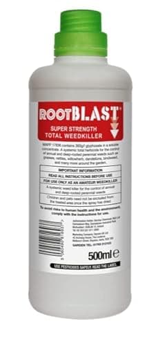 Rootblast | Super Strength Concentrated Total Weed Killer - Super Strength Glyphosate for Effective Weed Control - Kills Weeds down to the their roots (1 x 500ml), Packaging May Vary