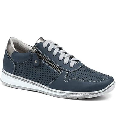 Pavers Women's Breathable Lace-Up Trainers in Navy - Shoes with Supportive Insole & Metallic Accents - Ladies Sports Footwear - Size UK 6 / EU 39