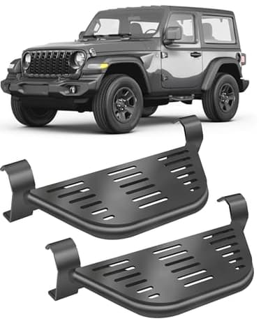 2 Pcs Rock Rails Side Steps Running Boards Fit for 2018-2025 Jeep Wrangler 2 Door & 2020-2025 Gladiator 2 Door with OEM Rock Rails