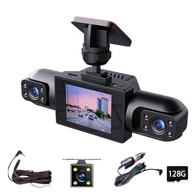 Wireless Dashcam Front and Rear Camera System,360° 4-Channel Full Coverage Dash Cam,Rechargeable 1080P Dash Cam No Wires,App Control Dashs Cams with Adjustable Lenses and Night Vision