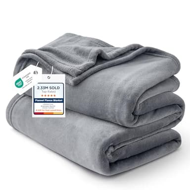 Bedsure Fleece Blanket King Size - Soft Cosy Fluffy Throw Blankets for Bed, Warm Large Throws for Audlts, Gifts for Women and Men,Silver Grey, 270x230 cm