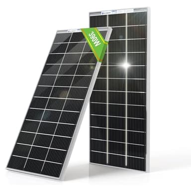 ECO-WORTHY 400W Bifacial Solar Panel 2pcs 195 Watt 12 Volt Monocrystalline Solar Panel Module Off Grid PV Power for Home, Camping, Boat, Shed Farm, Motorhomes