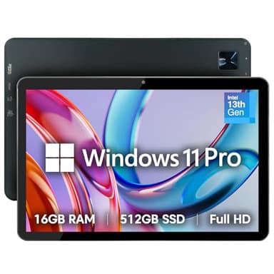 Fusion5 10.1” Windows 11 Professional Tablet PC - 16GB RAM, 512GB SSD, Intel Quad-Core, Full HD, USB C, Micro HDMI - 10 Inch Ultra Slim Windows Tablet Computer, Expandable Storage