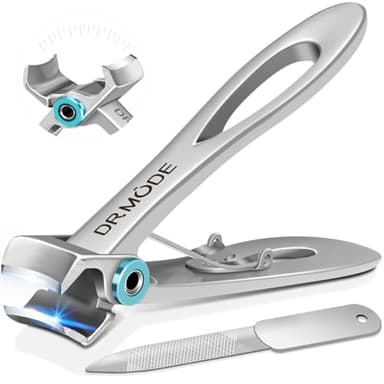 Nail Clippers - DRMODE Toe Nail Clippers for Thick Nails for Men with Wide Jaw Opening, Sharp Toenail Clippers for Seniors Heavy Duty Fingernail Clippers Large Nail Cutter Trimmer