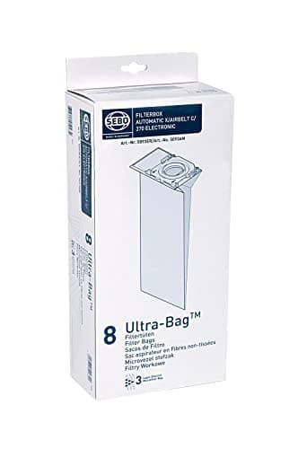SEBO 5093ER Electrostatic Fleece Bags for Upright Vacuum Cleaner, Pack of 8, White