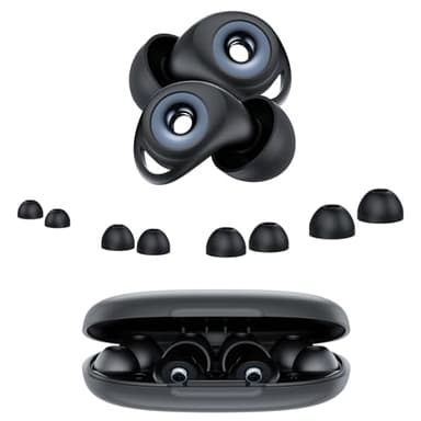 Ear Plugs for Sleep Noise Cancelling, 45dB Noise Reduction, 8 Ear Tips XS, S, M, L, Carrying Case, Ultra Soft Silicone Earplugs for Sleep, Concert, Travel, Study, Work