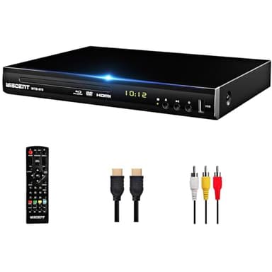 Blu Ray DVD Player, Full HD 1080P Blue Ray Player Play All DVDs & Region B/2 BluRay DVD Players UK, Support USB Flash Drive, Blu-ray Player with HDMI AV Coaxial Output