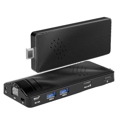 HEIGAOLAPC Fanless Mini PC Stick Win 10 N4200 4GB 64GB Micro Computer mit HDMI 4K Dual Display, Gigabit Ethernet, WiFi5, USB PD3.0 unterstützen eMMC for Business Office Industrial IOT