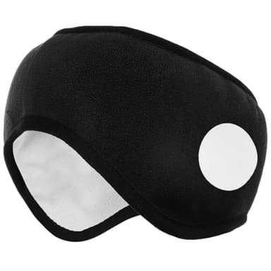 Black Sleep Eye Mask with Earmuffs Sleeping Earmuff Headband Earmuff Block Out Light Contoured Night Blindfold Eye Sleeping Mask with Ear Cover for