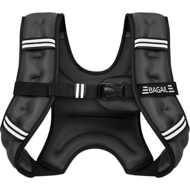 BAGAIL Weighted Vest for Strength Training, Bust Size Adjustable, Convenient Pocket, Iron Sand Weighted Vests, Ideal for Gym Workouts, Yoga Training and Aerobic Exercises, 6.8kg/15lb, Black