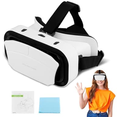 Virtual Reality Goggles, 3D VR Glasses Adjustable VR Virtual Reality Headset with Wide Angle Lens, Universal 3D Headset HD Goggles for 4.7-7.2'' Phone for Mobile Games & Movies