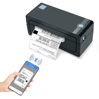 JADENS Bluetooth Thermal Label Printer, 4x6 Shipping Label Printer, Compatible with Android, iPhone, Windows & Mac, Widely Used for Hermes, Royal Mail, Amazon, Shopify, Ebay