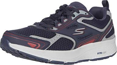 Skechers Men's Go Consistent Running Shoe, Navy Leather Synthetic Red Trim, 9 UK