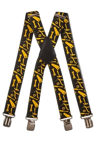 Olata Heavy Duty Tool Pattern Braces/Suspenders - Black, 4cm - X-Shape