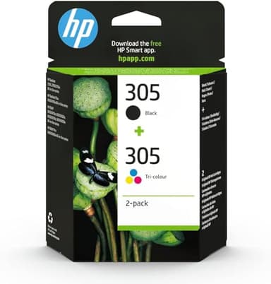 HP 305 Black/Tri-color Original Ink Printer Cartridges Combo (X4D37AE) - Works with: HP DeskJet 1110/2130/3630, ENVY 4520,451X, OfficeJet 3830/3831/4650,52XX