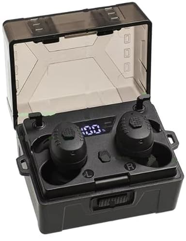 Electronic Shooting Earplugs Noise Cancelling Bluetooth 5.4 Earbuds Hearing Protection Earmuff Ear Plugs for Hunting/Tactical/Shooting/Military/Musical Events/Construction/Concerts/Drilling (Black)