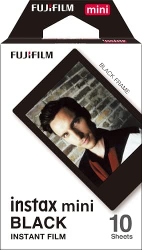 instax mini instant film, Black border, 10 shot pack, suitable for instax mini cameras and printers