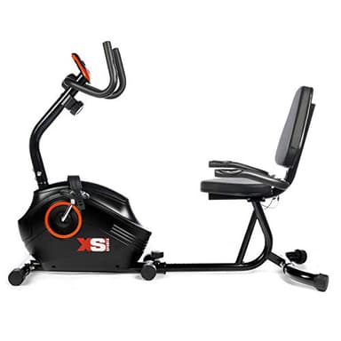 XS Sports B400R Recumbent Seated Recovery Rehab Exercise Bike, 8 Level Magnetic Resistance Bike with LCD Monitor, Handle Pulse Sensors, Adjustable Seat