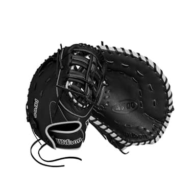 Wilson 2024 A700 12'' Baseball First Base Mitt - Black/Silver/White, Right Hand Throw