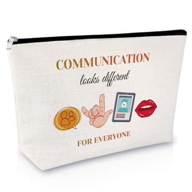 Speech Therapy Gifts Makeup Bag Speech Therapist Appreciation Gift Thank You Gift SLP Gifts for Language Pathologist Coworker Massage Therapist Cosmetic Bag for Friend Christmas Birthday Present