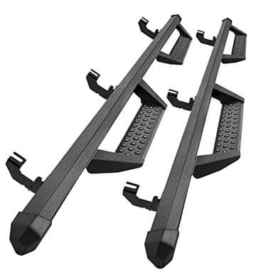 SMANOW Drop Down Running Boards Compatible with 2018-2026 Jeep Wrangler JL 4 Door, Dual-Stage Textured Black Powder Coated, 4 Inch Step Bars Side Step BCKA.