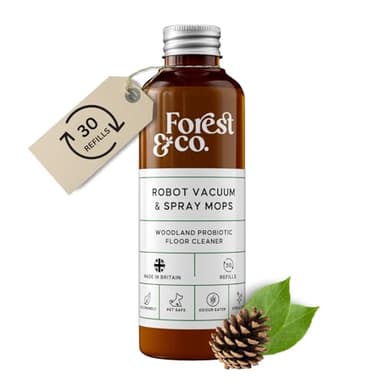 Forest&Co - Non Toxic, Pet Safe, Floor Cleaner Liquid | 30 Tank Refills | For Robot Vacuums & Spray Mops | Powerful Eco Friendly Concentrate for All Surfaces - 100ml