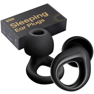 Ear Plugs for Sleep Noise Cancelling Reusable Silicone Earplugs for Sleeping, Deep Focus, Travel, 30dB Noise Reduction High Fidelity Hearing Protection, 4 Pairs Ear Tip (Modern Black)