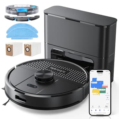 Lubluelu Robot Vacuum Cleaner with Mop, 5500Pa Robot Vacuum with 2.5L Self Emptying Station, Hands-Free Up to 60 Day, LiDAR Navigation, WiFi/App/Alexa, 3 in 1 Robotic for Pet Hair Hard Floor (Black)
