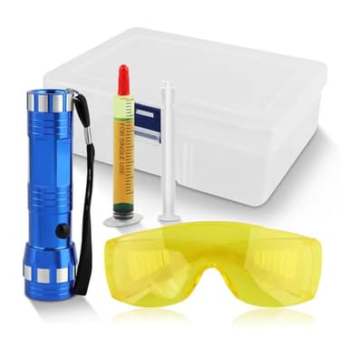 Hahhhha Leak Detector Kit,Fluorescent Protective Glasses Air Conditioning Accurate Refrigerant Leak Detector Tools,Car Accessories Replacement Easy to Use Professional Eco Friendly