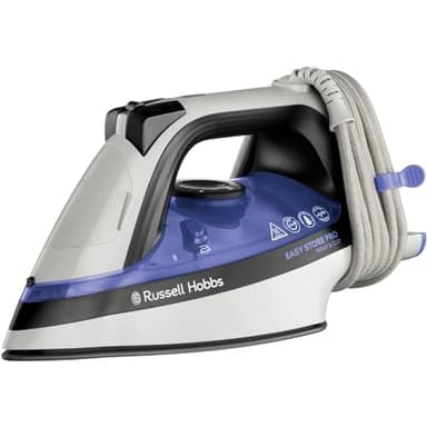 Russell Hobbs Steam Iron [2400W, 180g extra steam boost] Easy Store Pro Wrap & Clip iron (space-saving cable storage, 320ml water tank, fast heat up, ceramic soleplate, self-cleaning function) 26730