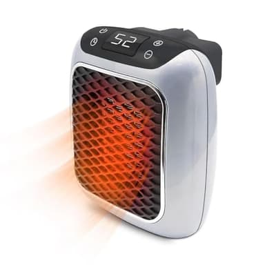 Marco Paul 600W Ceramic Plug In Electric Fan Heater with 2 Heat Modes 1–12h Timer Remote Control and Overheating Protection Energy Efficient Portable Heater for Home Bedroom Office or Kitchen