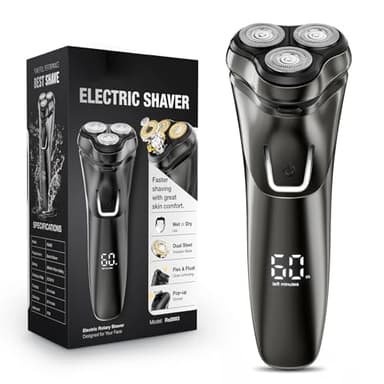 Veaprizper Electric Razor for Men Cordless: Wet/Dry Shavers IPX6 Waterproof - USB Rechargeable Beard Shaver with Pop-up Trimmer & SkinProtect Technology for Travel Home