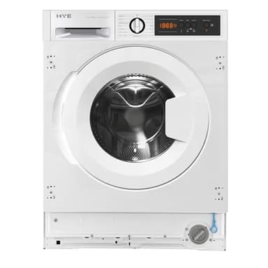 HYE Washing Machine - Integrated Washing Machine, 8KG Drum, 1400RPM, A Energy Rating, Quiet 74 dB Operation, 15 Programs, Eco Wash, Quick Wash, White, Perfect For Busy Households - W0108BI14W21