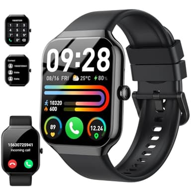 Smart Watch for Men Women Answer/Make Calls, 1.96" Fitness Watch, Fitness Tracker with Heart Rate Sleep Monitor, Step Counter, 110+ Sports Activity Trackers, IP68 Waterproof Smartwatch for Android iOS